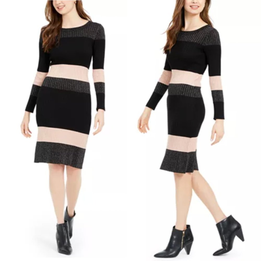 Taylor Striped Midi Sweater Dress Size S